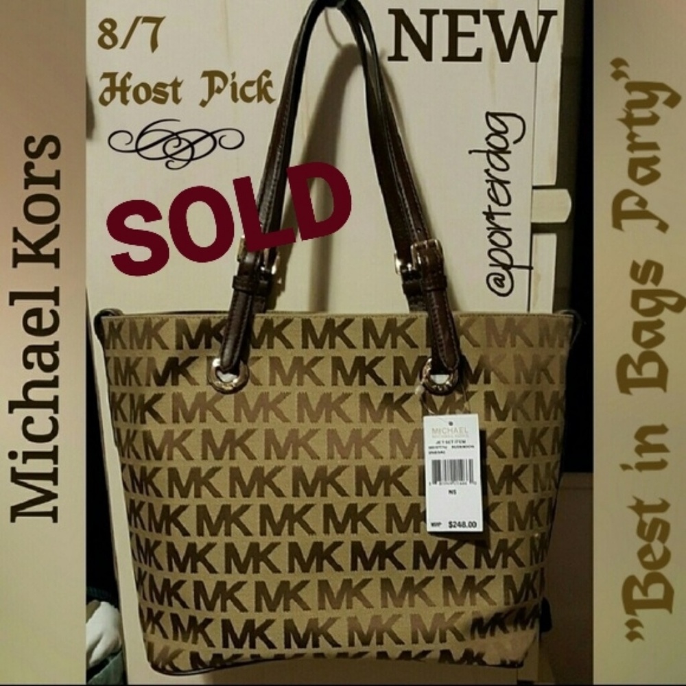 ❎SOLD❎ Michael Kors Logo L Jet Set Tote Handbag - Picture 1 of 8